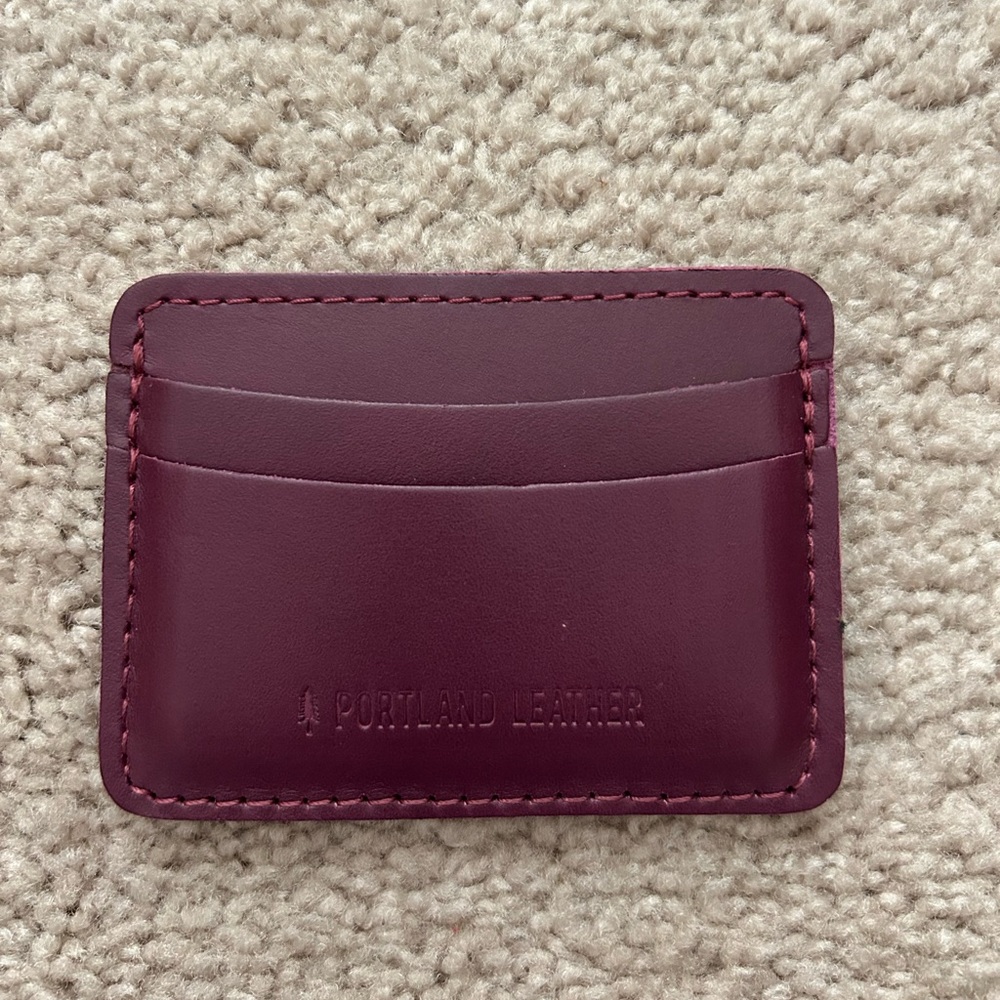 Portland Leather Goods PLG card holder in Lollipop